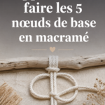 Femme en train d'apprendre à faire des nœuds de macramé avec des cordes colorées.