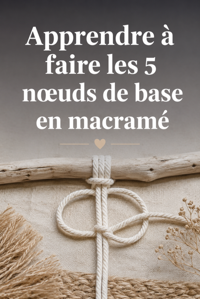 Femme en train d'apprendre à faire des nœuds de macramé avec des cordes colorées.