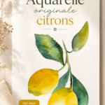 Aquarelle originale représentant des citrons éclatants sur un fond lumineux.