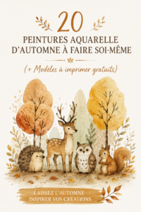 Peinture d'aquarelle d'arbre aux couleurs automnales