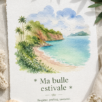 Aquarelle représentant une scène estivale colorée
