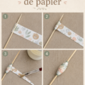 Collier coloré en papier fait main, illustrant l'art de la bijouterie en papier.