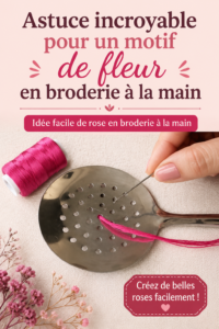 Un design floral brodé à la main sur un tissu coloré
