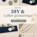 Collier géométrique fait main sur fond clair