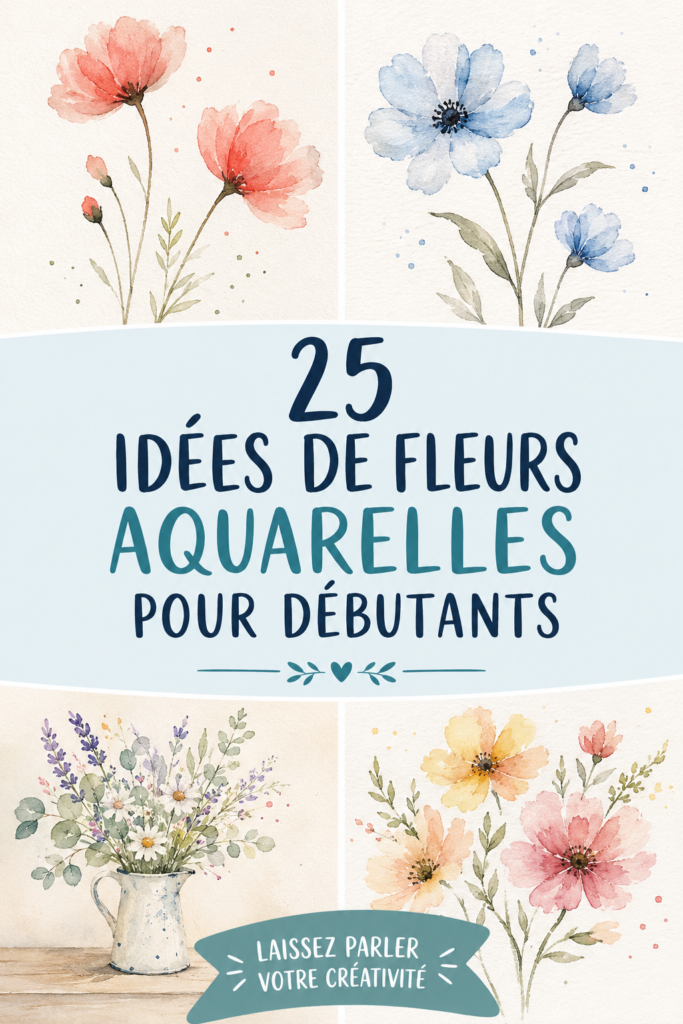 Une aquarelle de fleurs colorées, idéale pour les débutants.