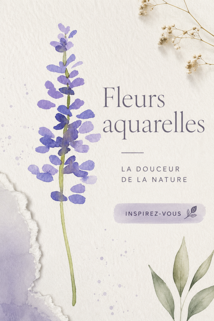 Une peinture à l'aquarelle représentant des fleurs colorées et délicates.
