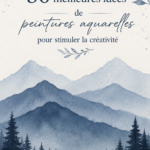 Des projets de peinture aquarelle divers montrant des paysages et des créations abstraites.
