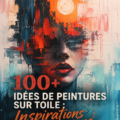 Femme peignant sur toile avec des couleurs vives, illustrant des idées de peinture créatives.