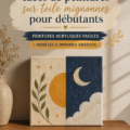 Peinture sur toile colorée créée par un débutant, mettant en valeur des formes abstraites.