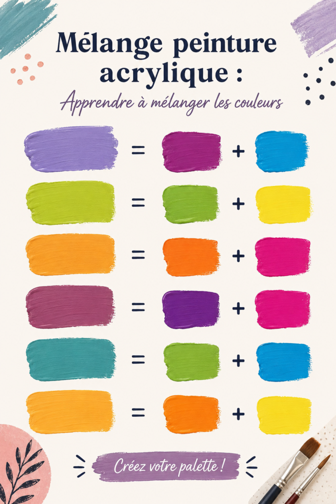 Palette de peintures acryliques colorées prêtes à être mélangées