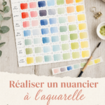 Nuancier aquarelle coloré avec différentes nuances pour explorer la palette