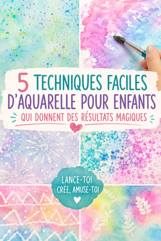 Enfants peignant des aquarelles colorées en pleine création