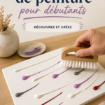 Image d'une toile peinte avec des couleurs vives en peinture acrylique, montrant des techniques variées.