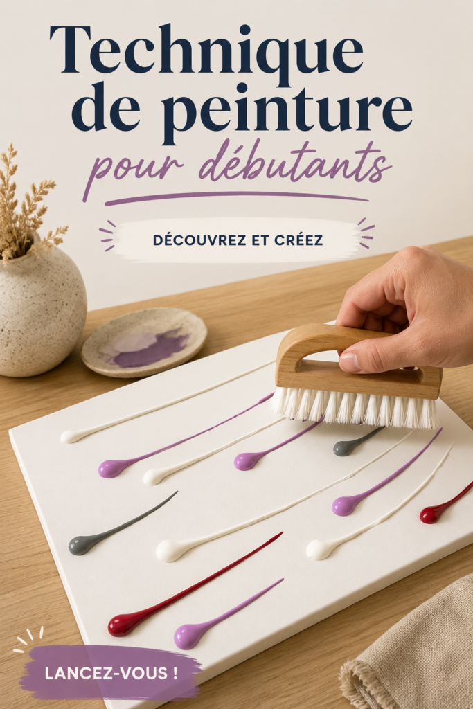 Image d'une toile peinte avec des couleurs vives en peinture acrylique, montrant des techniques variées.