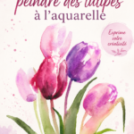 Peinture à l'aquarelle de tulipes colorées sur papier