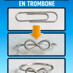 Anneau en symbole de l'infini fait main avec un clip en métal