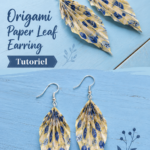 Boucles d'oreilles en origami colorées réalisées en papier