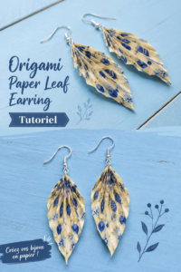 Boucles d'oreilles en origami colorées réalisées en papier