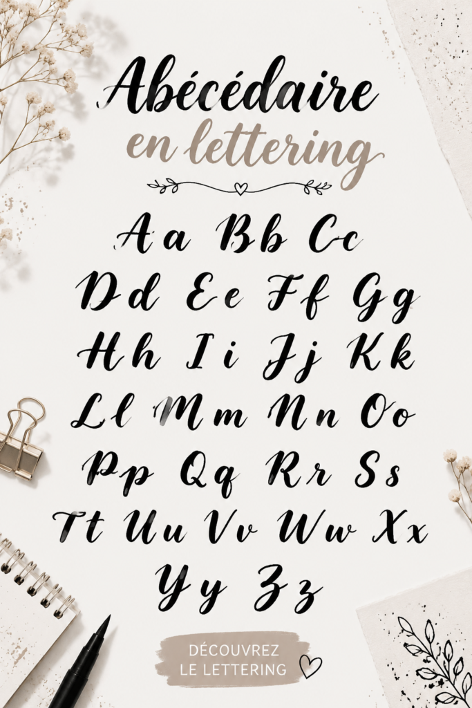Un alphabet espagnol stylisé grâce au lettering créatif.