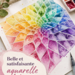 Peinture en aquarelle d'un lotus apaisant aux couleurs douces.