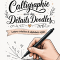 Image d'exemples de calligraphie avec accents doodle, mettant en avant des lettres stylées et créatives.
