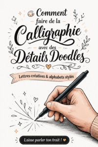 Image d'exemples de calligraphie avec accents doodle, mettant en avant des lettres stylées et créatives.