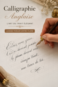 Image de calligraphie en cuivre élégante sur papier