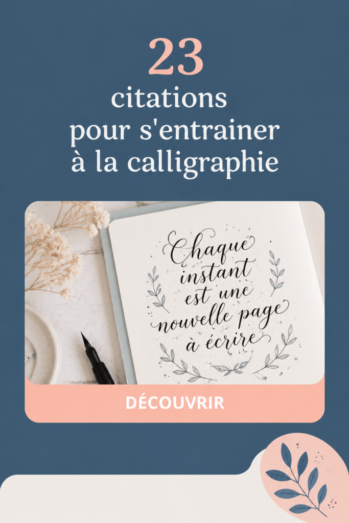Un exemple de calligraphie mettant en valeur une citation inspirante.