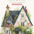 Illustration de cottage aquarelle avec des couleurs douces