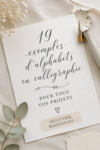 Exemples variés d'alphabets calligraphiés sur papier, illustrant la créativité