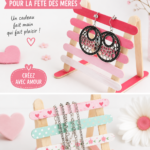 Un porte-bijoux fait main avec des bijoux colorés, idéal pour la fête des Mères.