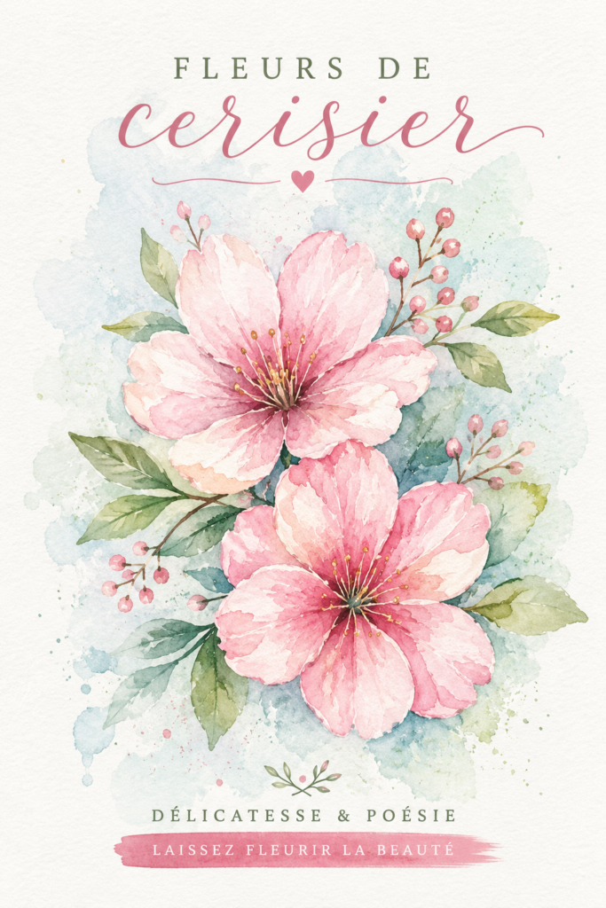 Fleurs de cerisier en pleine floraison dans un jardin