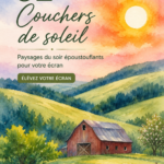 Un smartphone affichant un magnifique fond d'écran de coucher de soleil coloré