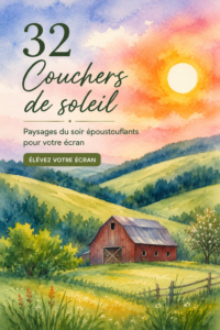Un smartphone affichant un magnifique fond d'écran de coucher de soleil coloré