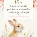 Peinture aquarelle printanière avec des fleurs et des couleurs vives.