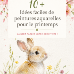 Peinture aquarelle printanière avec des fleurs et des couleurs vives.