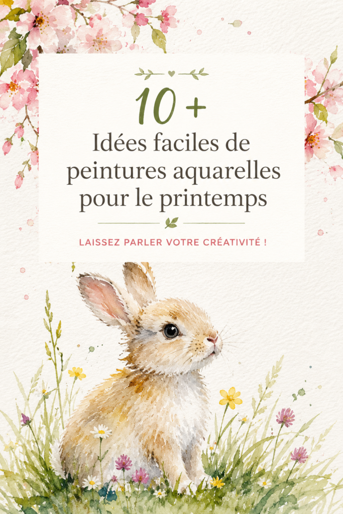 Peinture aquarelle printanière avec des fleurs et des couleurs vives.