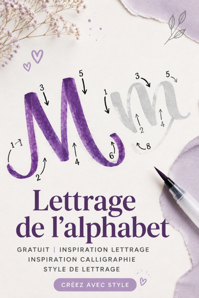 Exemple de lettering créatif avec différentes polices et styles utilisés.