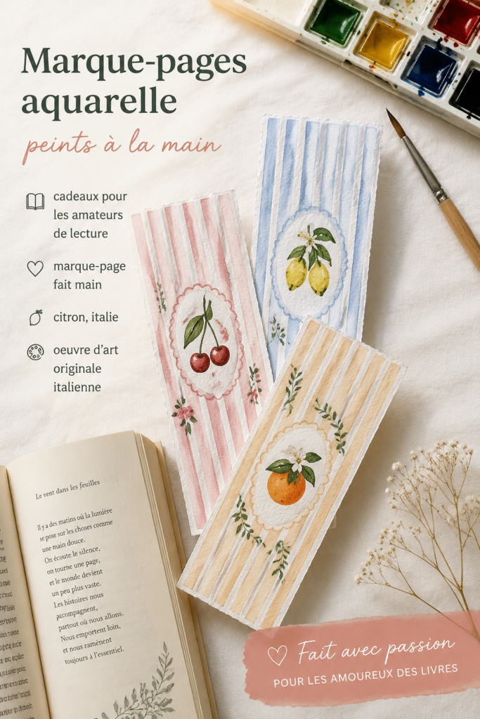 Marque-pages aquarelle peints à la main avec des motifs colorés