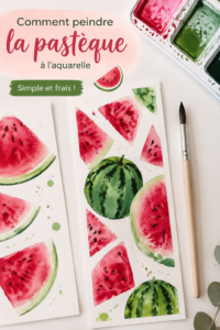 Peinture aquarelle d'une pastèque, éclatante et colorée sur papier