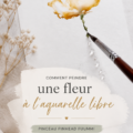 Fleur aquarelle peinte à la main avec des couleurs vives et fluides.