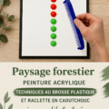 Un vibrant paysage forestier peint en acrylique, illustrant des techniques modernes.