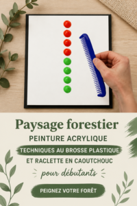 Un vibrant paysage forestier peint en acrylique, illustrant des techniques modernes.
