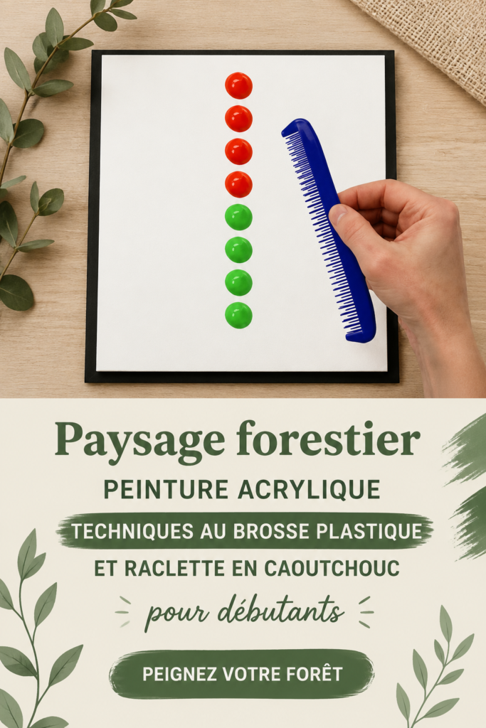 Un vibrant paysage forestier peint en acrylique, illustrant des techniques modernes.