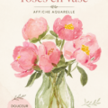 Poste de décoration représentant des pivoines en aquarelle sur un mur élégant