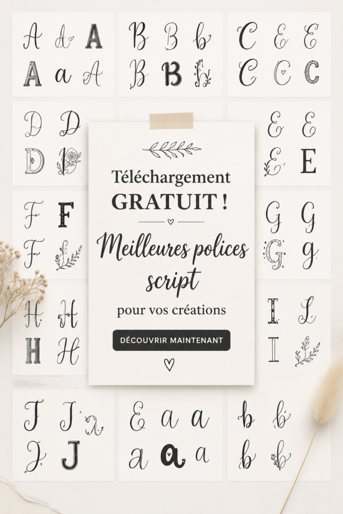 Sélection de polices d'écriture script élégantes à télécharger gratuitement.