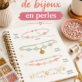 Femmes créant des bijoux en perles avec des schémas étalés devant elles.