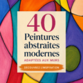Tableau abstrait moderne dans un intérieur chaleureux.