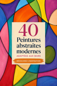 Tableau abstrait moderne dans un intérieur chaleureux.