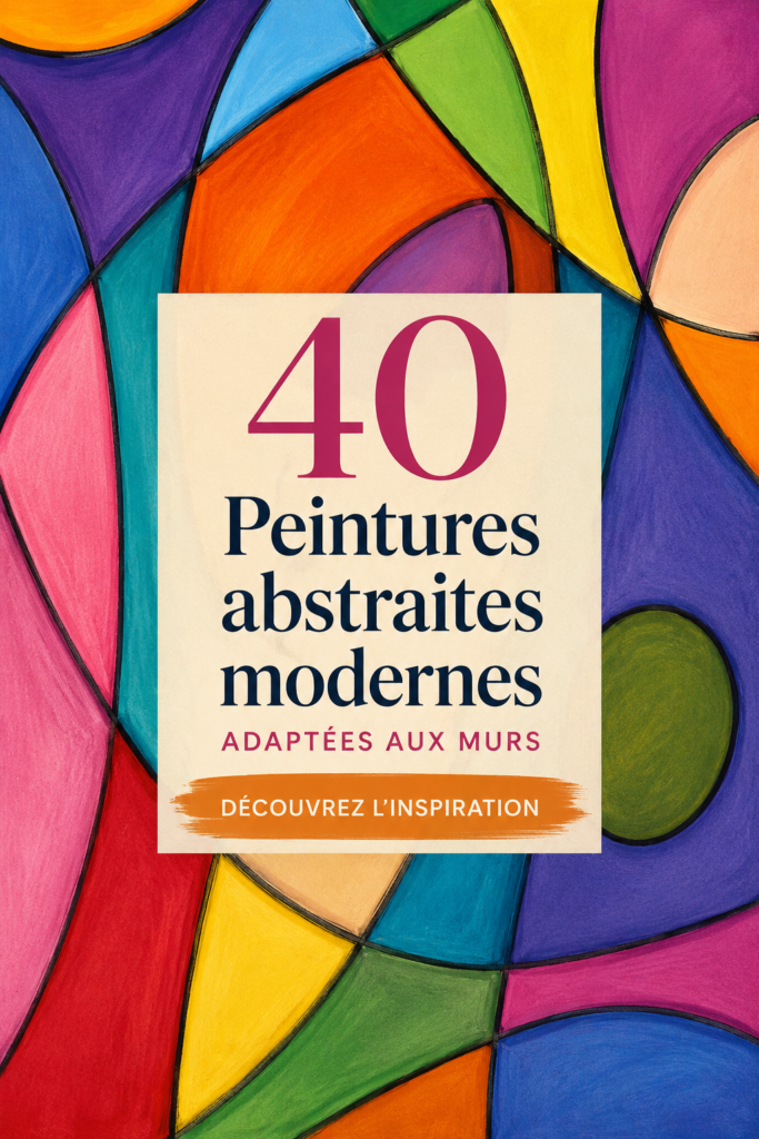 Tableau abstrait moderne dans un intérieur chaleureux.